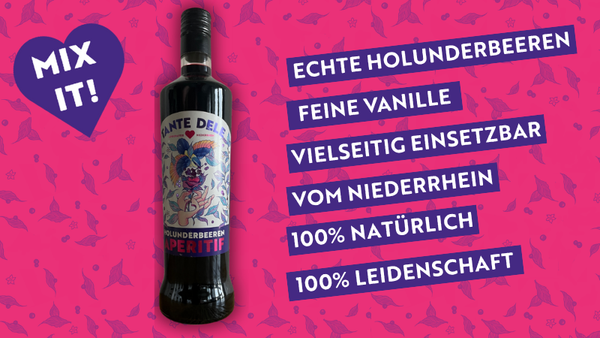 TANTE DELE Holunderbeeren Aperitif – 700 ml | 19 % Vol. | Natürlich & Fruchtig