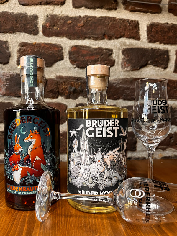 BRÜDERGEIST milder Korn + wilde Kräuter - Tasting-Set